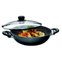 Marmor Nonstick Stone Kochgeschirr 12.6 &quot;Durchmesser Wok mit Deckel